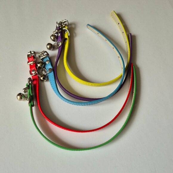 Lot of 5 Cat or Small Dog Collars With Bells - Picture 2 of 5